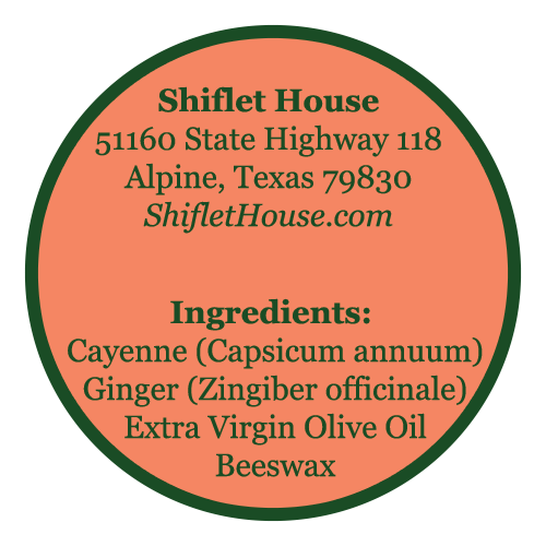 Cayenne Ginger Salve ~ Contains Organic Essential Oils