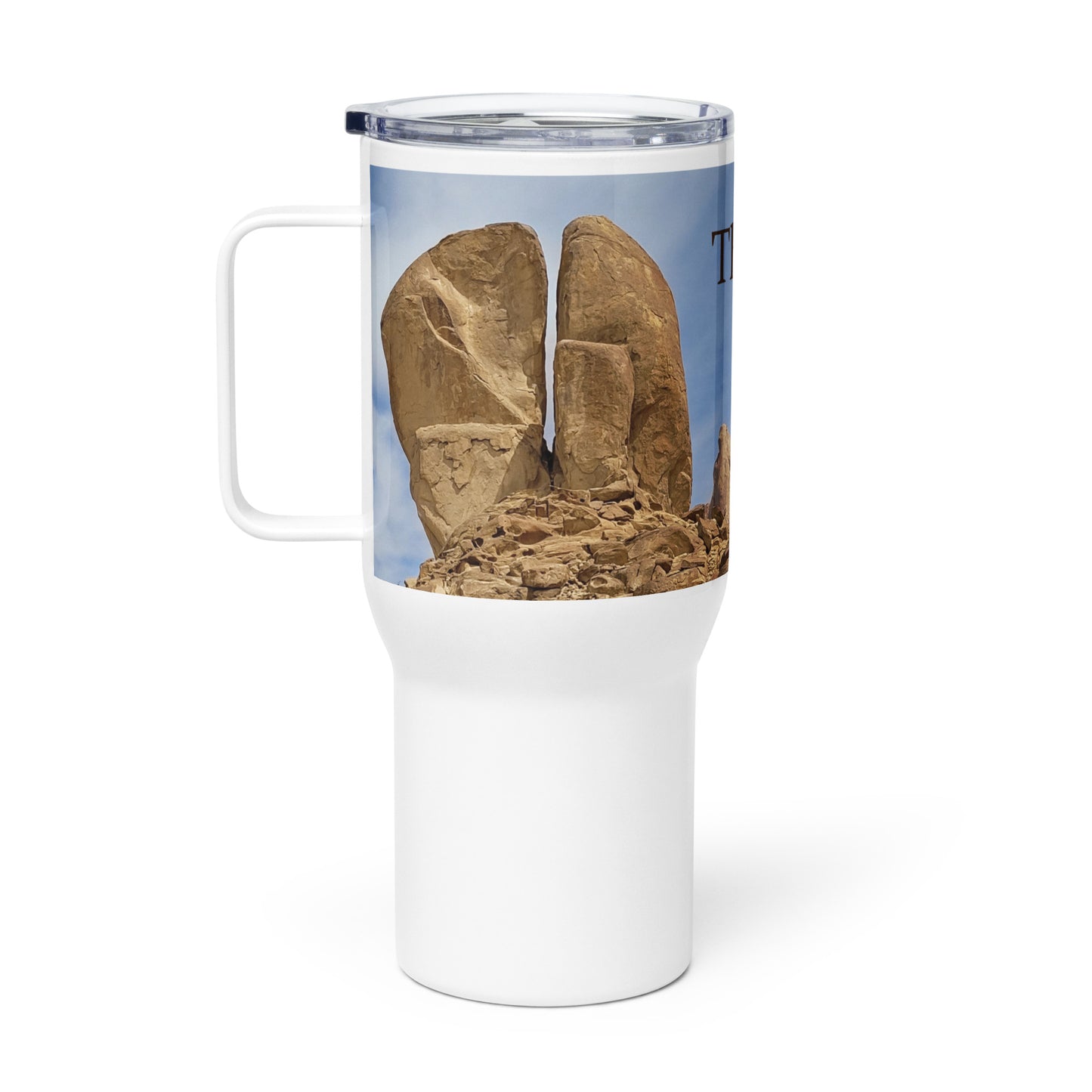 Split Rock Travel mug with a handle