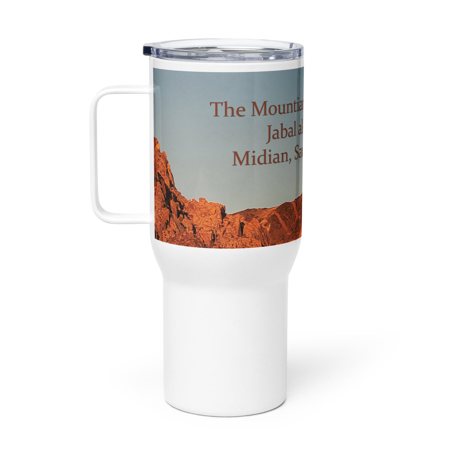 Mountain of Yehovah Travel mug with a handle